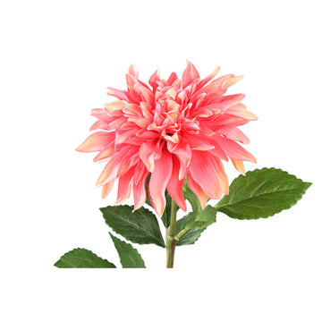 Dahlienblume – Rosa Spray mit Blättern, Beschichtete Oberfläche, Polyester Material | PTMD
