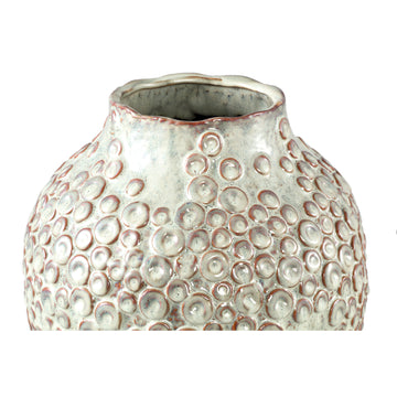 Plant pot – Cream-colored surface, Round shape, Tall shape, Scale pattern, Stoneware, L – Avis | PTMD
