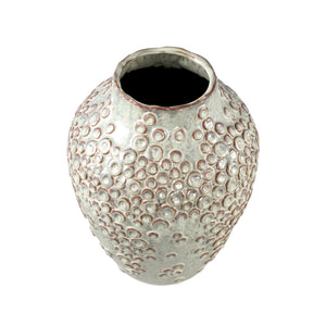 Plant pot – Cream-colored surface, Round shape, Tall shape, Scale pattern, Stoneware, L – Avis | PTMD