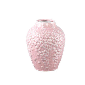 Flower Pot – Pink Surface, Round Shape, Scale Pattern, Stoneware, S – Avis | PTMD