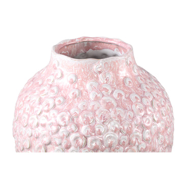 Flowerpot – Pink Surface, Round Shape, Scale Pattern, Stoneware, L – Avis | PTMD