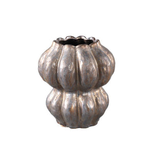 Pot – Ceramic Stoneware, Round Design, Bronze, S – Niek | PTMD