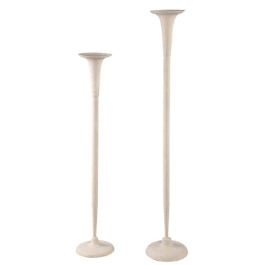 Kerzenständer – Raues Design, Runde Form, Eisen Material, Creme, S – Krish | PTMD