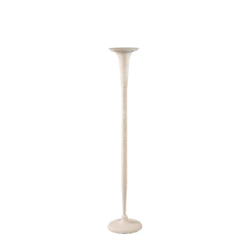 Kerzenständer – Raues Design, Runde Form, Eisen Material, Creme, S – Krish | PTMD