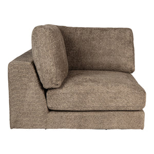 Ecksofa – braune Oberfläche, Stoff Bezug, Eckelement Form – Nilla | PTMD