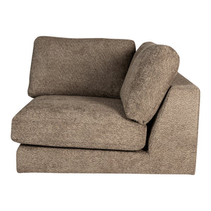 Ecksofa – braune Oberfläche, Stoff Bezug, Eckelement Form – Nilla | PTMD