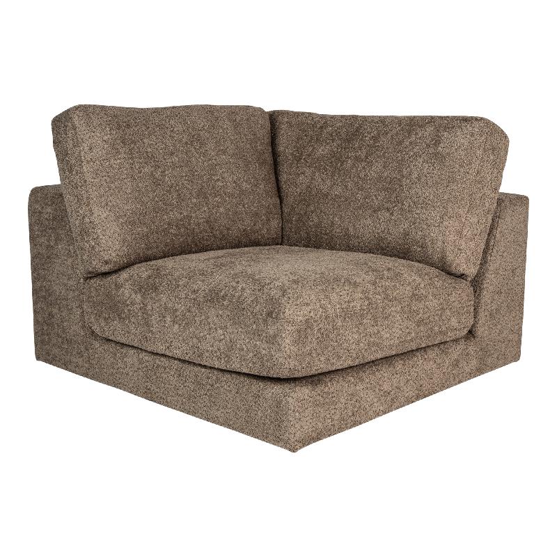 Ecksofa – braune Oberfläche, Stoff Bezug, Eckelement Form – Nilla | PTMD