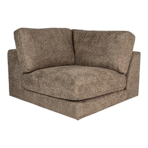 Ecksofa – braune Oberfläche, Stoff Bezug, Eckelement Form – Nilla | PTMD