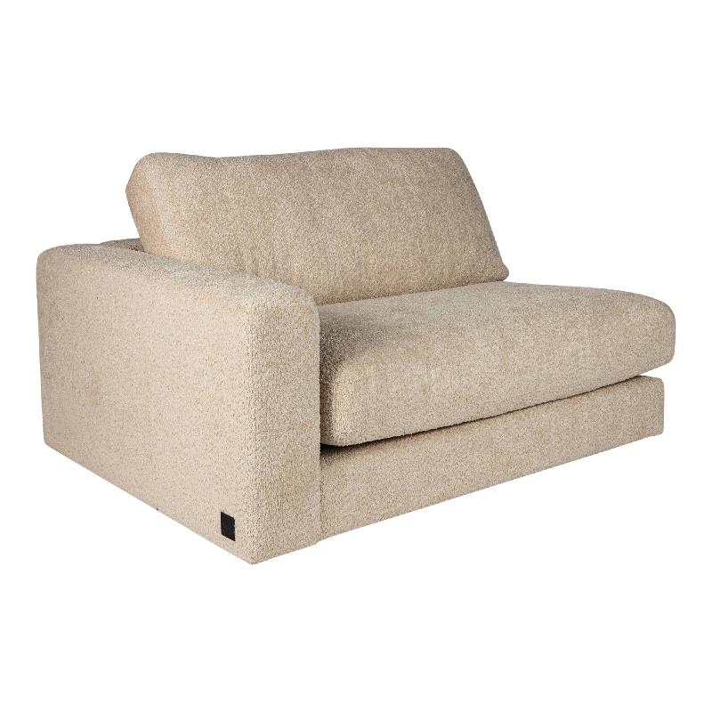 Sofa – sandfarbene Oberfläche, Stoff Bezug, linke Armlehne – Nilla | PTMD