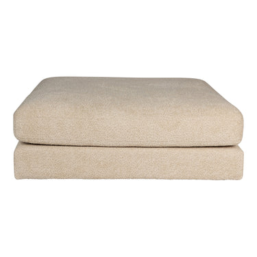 Hocker – sandfarbene Oberfläche, Stoff Bezug, gepolsterte Form – Nilla | PTMD