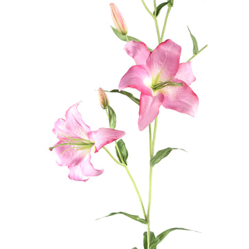 Lilienblume – Violetter Lilienzweig mit Knospen und Blättern aus Polyester, Eisen und PE-Kunststoff | PTMD