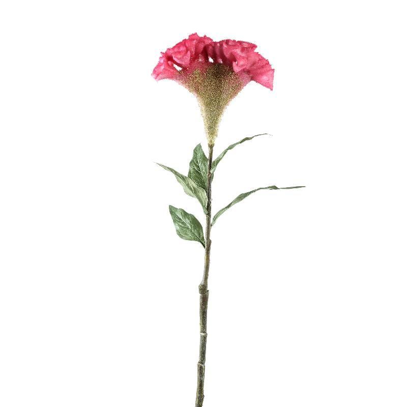 Garden flower – Bordeaux-colored velvet celosia branch made of polyester, iron and PE plastic | PTMD