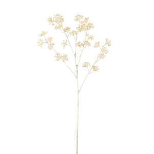 kunstzweig – Cremefarbenes Eukalyptus-Samen-Spray aus Eisenmetall & PE-Kunststoff | PTMD