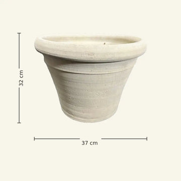 Topf – Naturfarbe, Rundes Design, Terrakotta Keramik, L – Alexis | PTMD