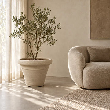 Topf – Naturfarbe, Rundes Design, Terrakotta Keramik, L – Alexis | PTMD