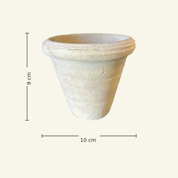 Topf – Weiße Terrakotta Keramik, Runde Form, Rand Design, XS - Nella | PTMD