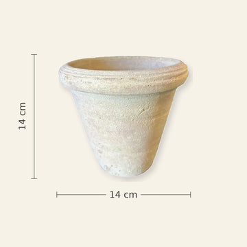 Topf – Weiße Terrakotta Keramik, Runde Form, Rand Design, S - Nella | PTMD