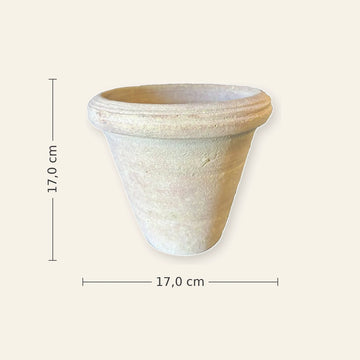 Topf – Weiße Terrakotta Keramik, Runde Form, Rand Design, M - Nella | PTMD