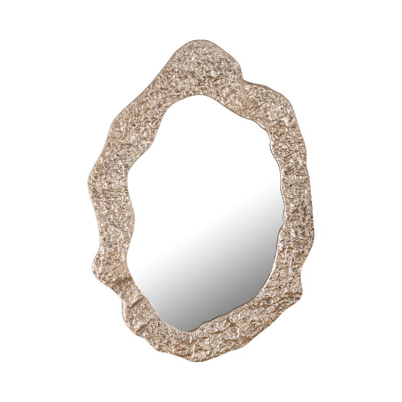 Spiegel – Organisches Design, Ovale Form, Aluminium Material, Creme – Morina | PTMD