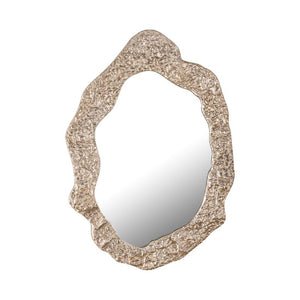 Spiegel – Organisches Design, Ovale Form, Aluminium Material, Creme – Morina | PTMD