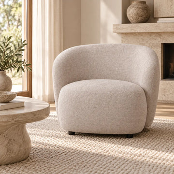 Sessel – Creme Stoff, Taubenfarbener Stoff, Polster Design - Aphrodite | PTMD