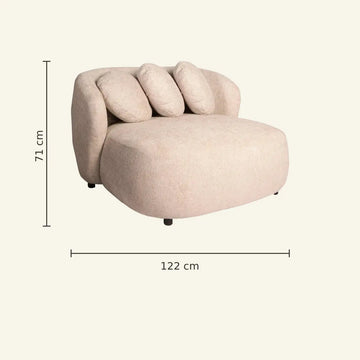 Sessel – Creme Stoff, Taubenfarbener Stoff, Große Sitzform - Aphrodite | PTMD