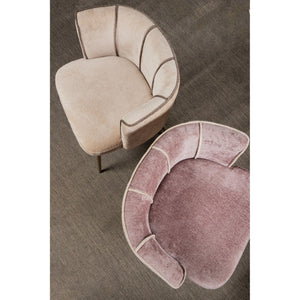 Esszimmerstuhl – Stoffpolsterung, Metallgestell, Rosa Farbton – Nell | PTMD