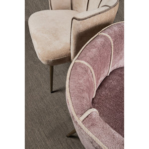 Esszimmerstuhl – Stoffpolsterung, Metallgestell, Rosa Farbton – Nell | PTMD