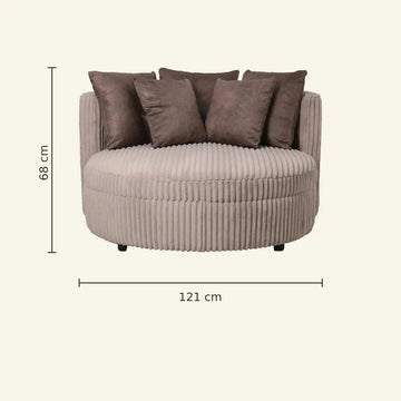 Sessel – Taupe Stoff, Großzügiges Design, Stoffbezug - Fayen | PTMD