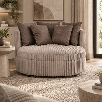 Sessel – Taupe Stoff, Großzügiges Design, Stoffbezug - Fayen | PTMD