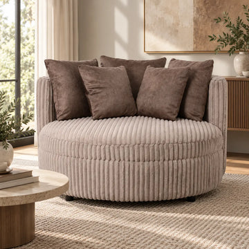 Sessel – Taupe Stoff, Großzügiges Design, Stoffbezug - Fayen | PTMD