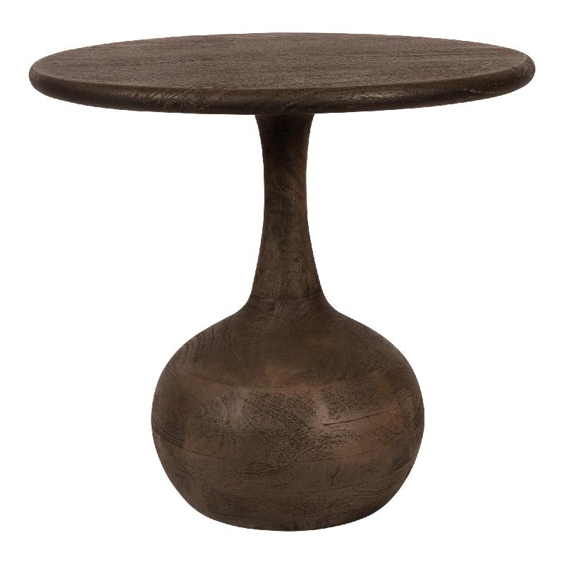 Side table – mango wood, round, grey, machine-made – Flos | PTMD