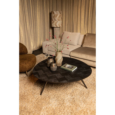 Couchtisch – Organische Form, Rundes Design, Schwarzes Finish – Fieron | PTMD