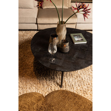 Couchtisch – Organische Form, Rundes Design, Schwarzes Finish – Fieron | PTMD