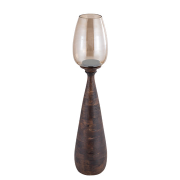 Windlicht – Braunes Metall, Schlankes Design, Elegante Form, M – Midi | PTMD