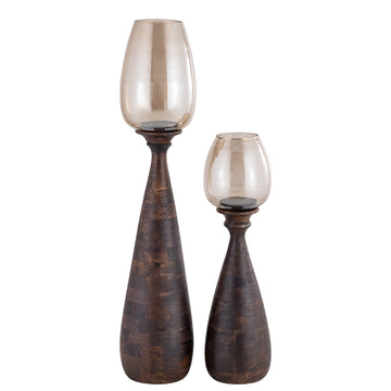 Windlicht – Braunes Metall, Schlankes Design, Elegante Form, M – Midi | PTMD