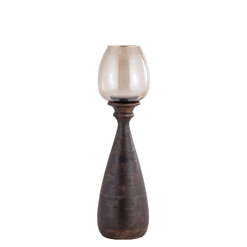 Windlicht – Braunes Metall, Schlankes Design, Elegante Form, S – Midi | PTMD