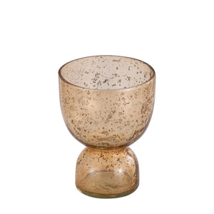 Tealight Holder - Glass Material, Orange Tone, Stone Look, S - Laurynn | PTMD
