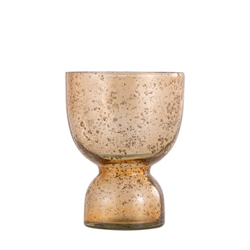 Tealight Holder - Glass Material, Orange Tone, Stone Look, S - Laurynn | PTMD