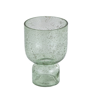 Tealight Holder - Glass Material, Green Tone, Stone-Look, L - Laurynn | PTMD