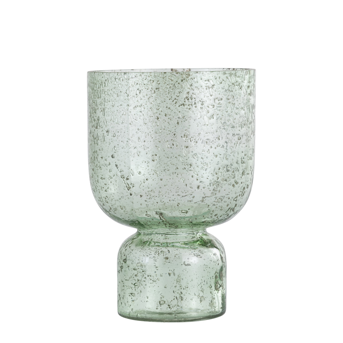 Tealight Holder - Glass Material, Green Tone, Stone-Look, L - Laurynn | PTMD
