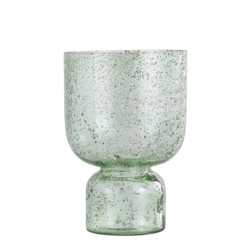 Tealight Holder - Glass Material, Green Tone, Stone-Look, L - Laurynn | PTMD