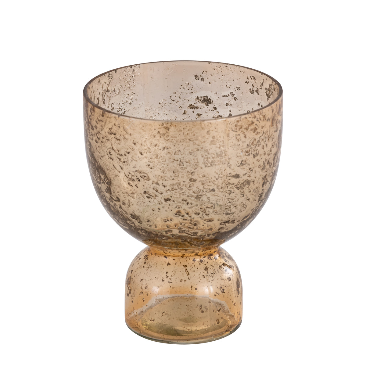 Tealight Holder - Glass Material, Orange Tone, Stone-Look, L - Laurynn | PTMD