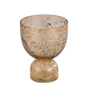 Tealight Holder - Glass Material, Orange Tone, Stone-Look, L - Laurynn | PTMD