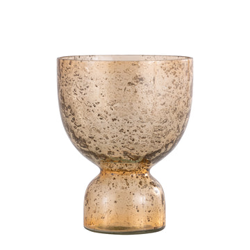 Tealight Holder - Glass Material, Orange Tone, Stone-Look, L - Laurynn | PTMD