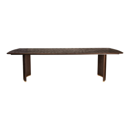 Esszimmertisch – Braunes Mangoholz, Goldene Metallbeine, Lange Tischform, 240 cm - Ostara | PTMD image
