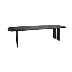 Esszimmertisch – Schwarzes Mangoholz, Goldene Metallbeine, Lange Tischform, 200 cm - Liber | PTMD
