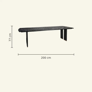 Dining table made of mango wood modern design metal legs – Liber | PTMD