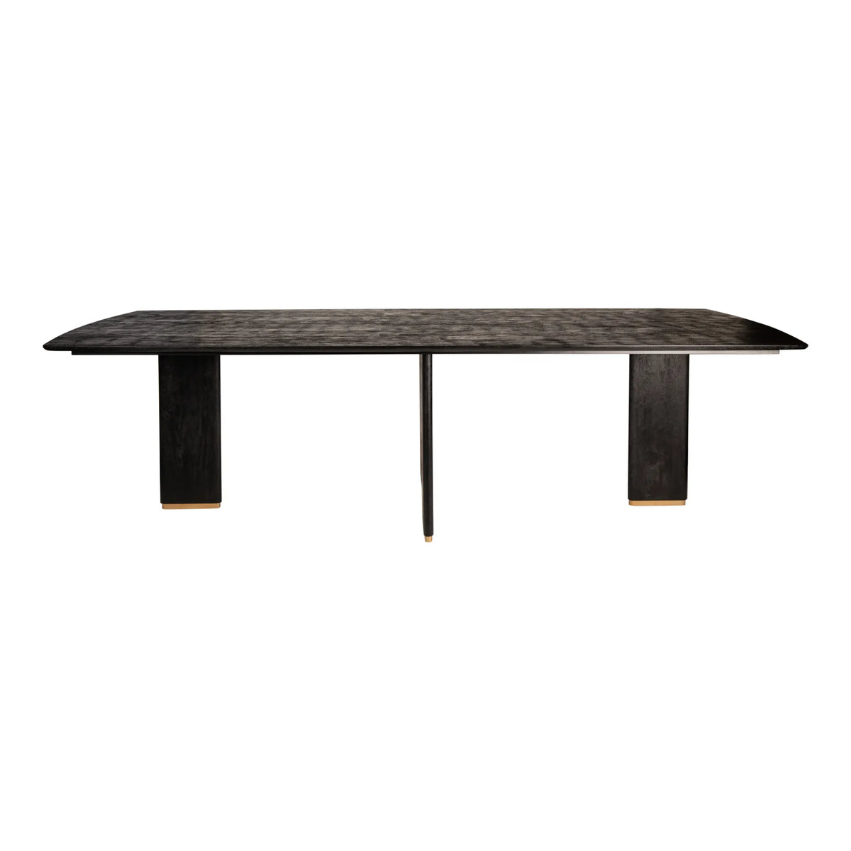 Esszimmertisch – Schwarzes Mangoholz, Goldene Metallbeine, Lange Tischform, 240 cm - Liber | PTMD