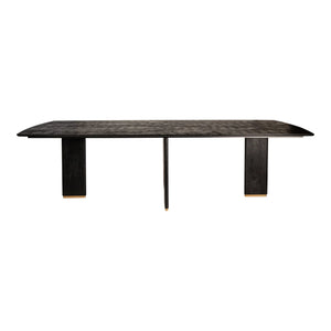 Esszimmertisch – Schwarzes Mangoholz, Goldene Metallbeine, Lange Tischform, 240 cm - Liber | PTMD